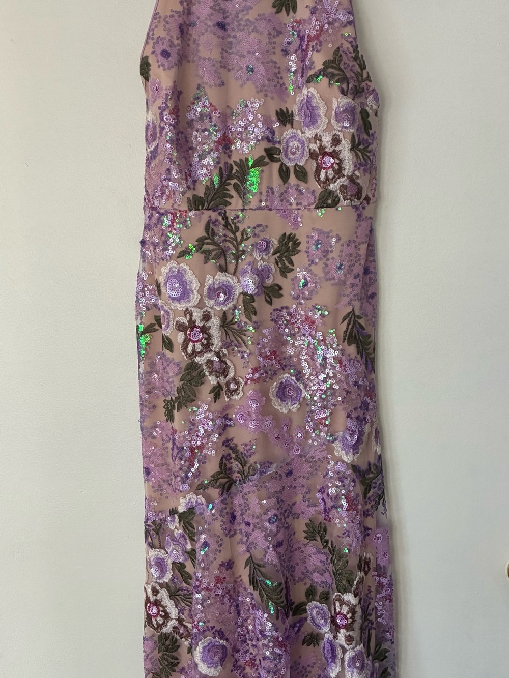 Sam Edelman Lavender Sequin Floral Maxi Dress